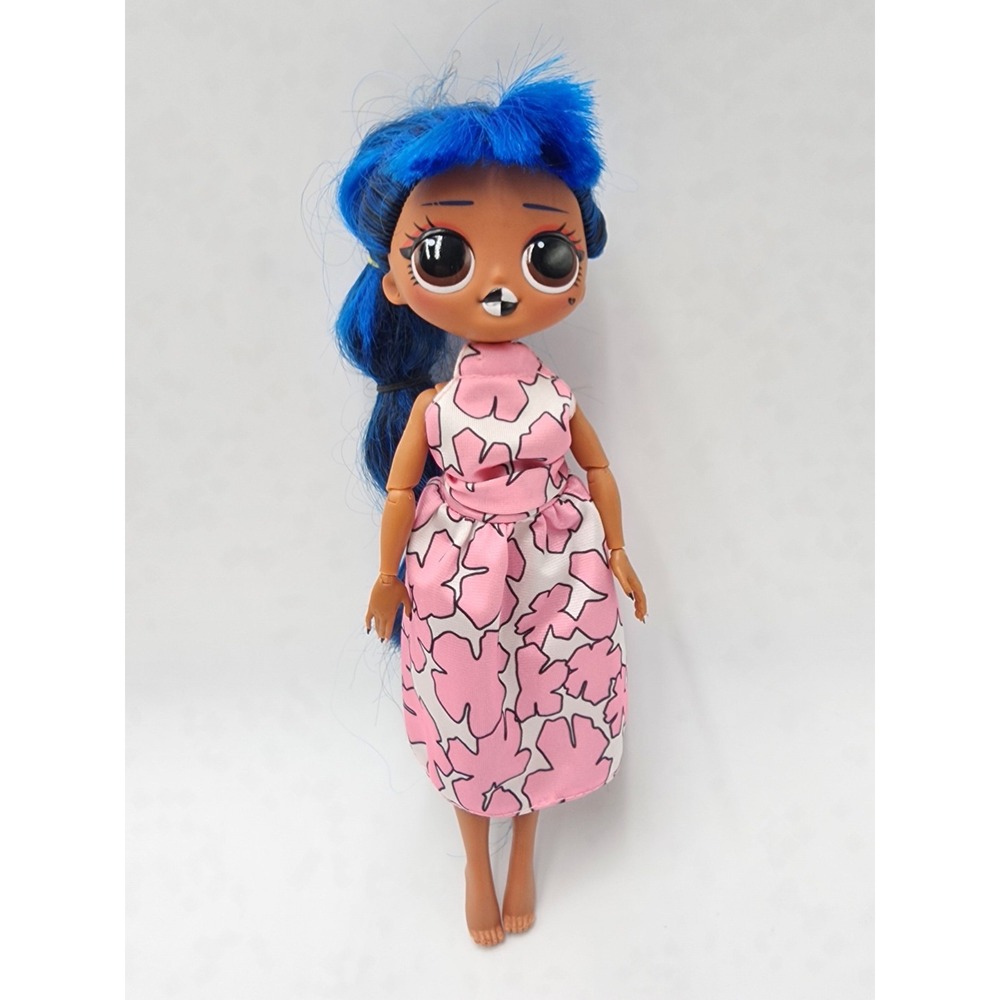 LOL Surprise OMG Downtown BB Girl Doll Blue Hair ‎ Checkered Lips
